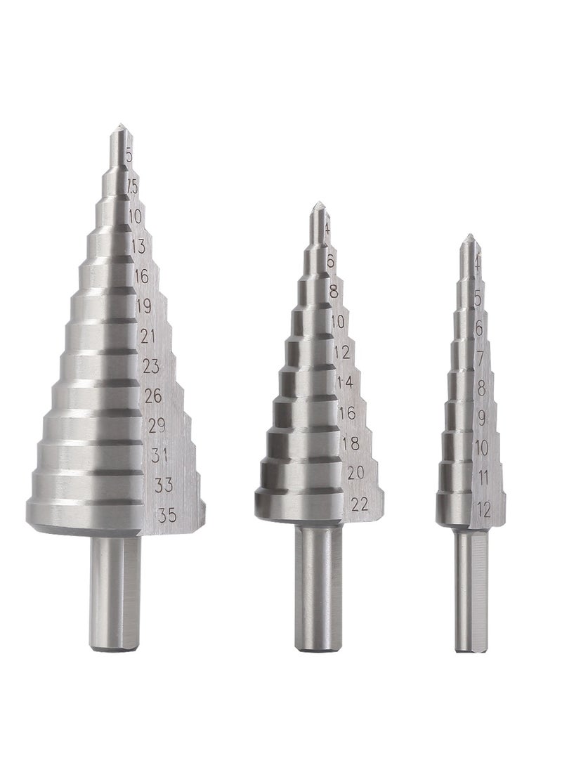 KSEIBI HSS Step Drill Bits Set 3-Pc, High-Speed Steel, Precision Tools for Professionals, Ideal for Precision Drilling or Enlarging, Precision Holes, Multiple Diameters, Enlarging Holes, Drilling Metal.  - Image 3