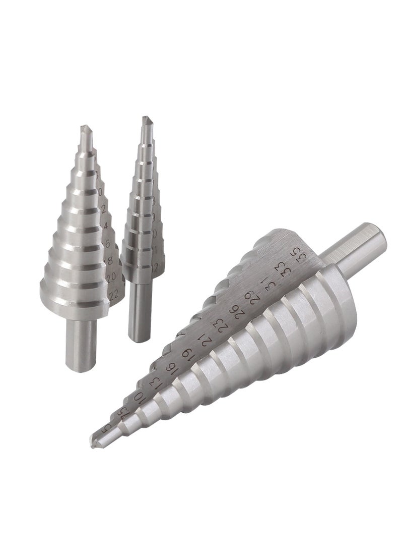 KSEIBI HSS Step Drill Bits Set 3-Pc, High-Speed Steel, Precision Tools for Professionals, Ideal for Precision Drilling or Enlarging, Precision Holes, Multiple Diameters, Enlarging Holes, Drilling Metal.  - Image 4