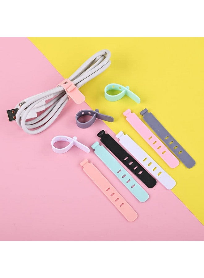 Bowiemall Adjustable Cord Organizer 20Pcs Cable Ties Cable Management Cord Straps ReusableCable Management Wire Straps for Home Office Data Centers USB Desk Electronics Accessories Organizing - Image 3