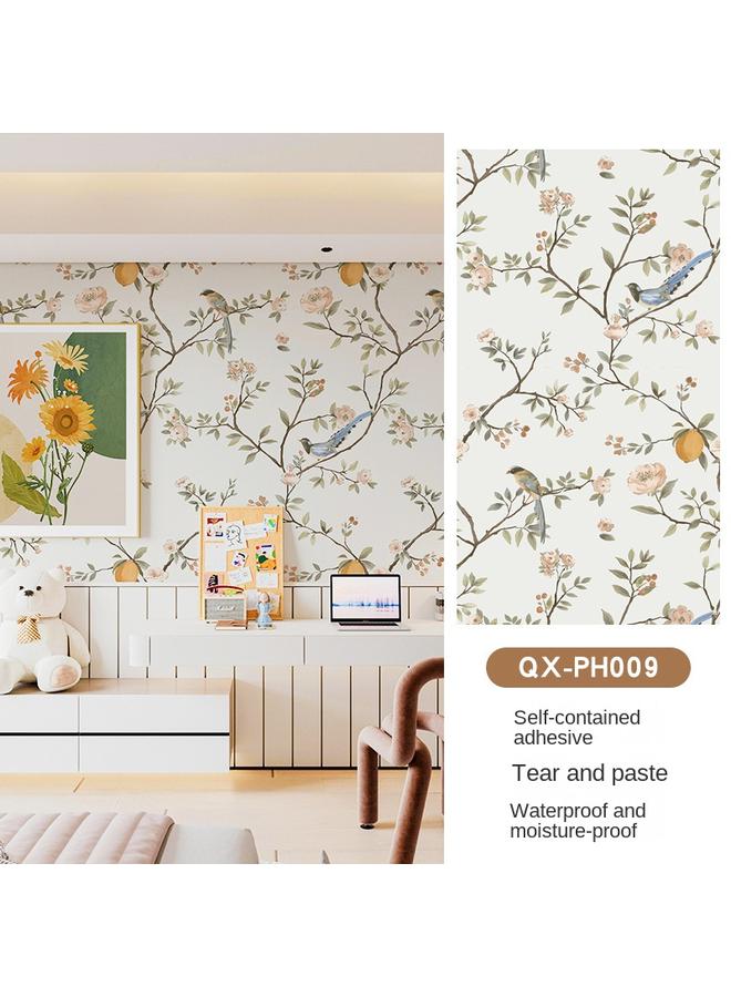 Bluejw Literary Small Fresh Retro Wallpaper Self-adhesive Ins Wind Renovation Cabinet Stickers Waterproof Moisture-proof Self-adhesive Wallpaper - Image 1