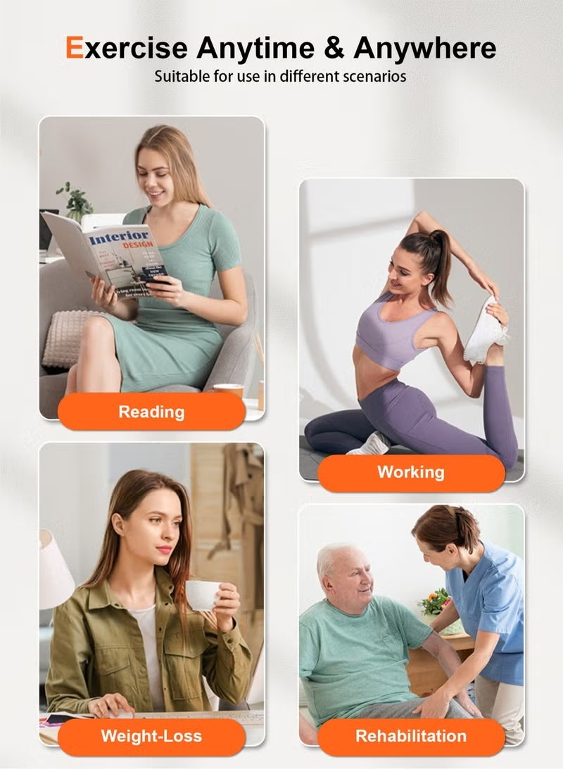 والالا جهاز تمرين الساق مع جهاز تحكم عن بعد لاسلكي، جهاز بيضاوي الشكل تحت المكتب، جهاز تمرين الساق البيضاوي لكبار السن، مجمع بالكامل، هادئ وقابل للحمل، جهاز تمرين دواسة كهربائي للجلوس - Image 5