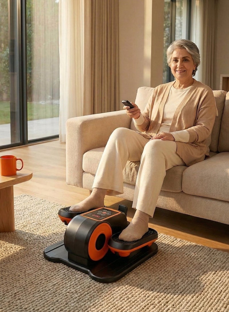 WALALLA Leg exercise machine with wireless remote control, under desk elliptical machine, elliptical leg exerciser for seniors, fully assembled, quiet and portable, electric seated pedal exerciser - Image 1