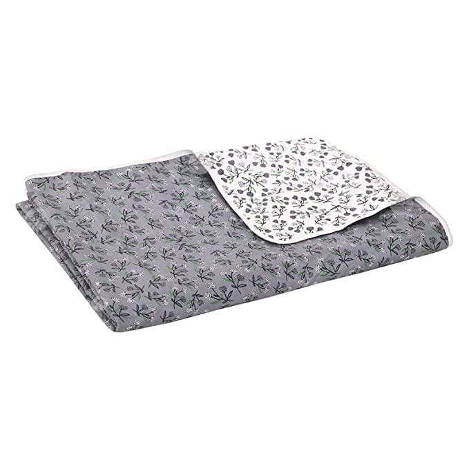 CK CREATION Pure Cotton Reversible AC BlanketDohar for Home Single Bed 58 x 88AC Blanket Soft LightWeight Bed Blanket100 Cotton Malmal Single Bed Dohar Grey White
