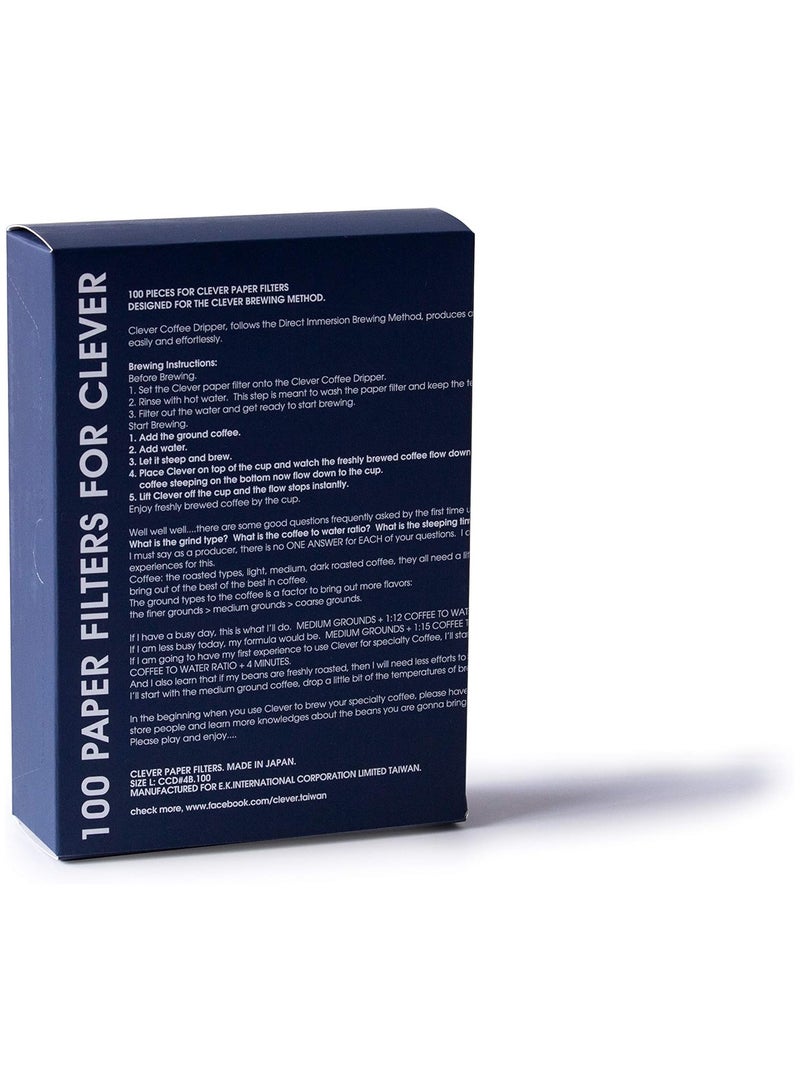 clever Coffee Dripper Filters 100 filter For use with Large 18oz Dripper size 4 - Image 2