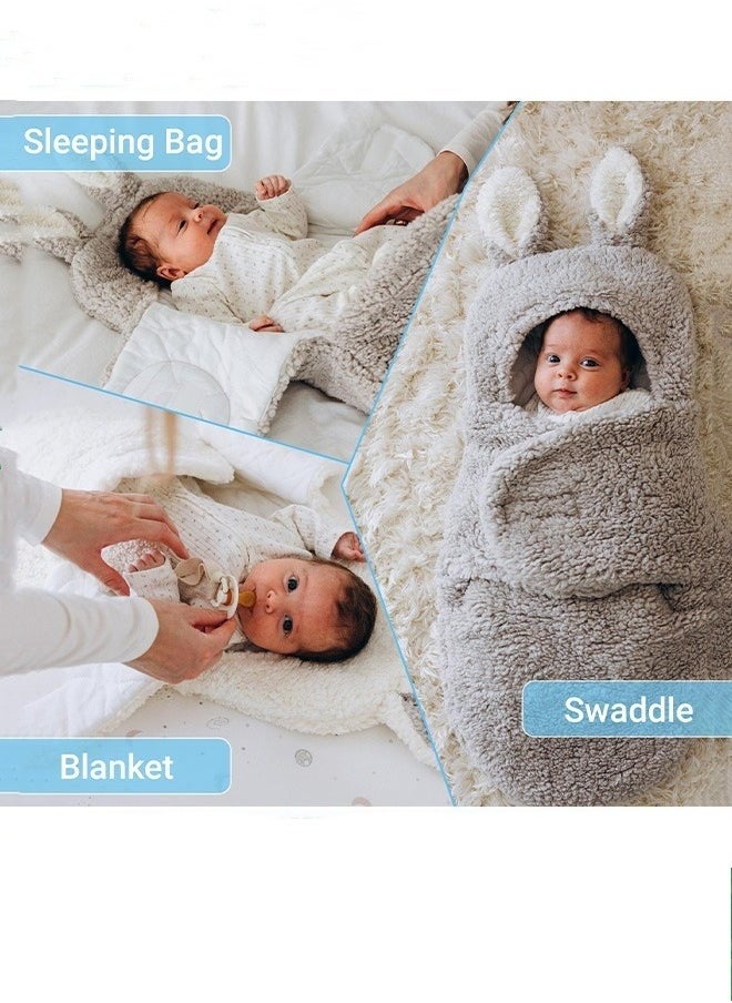 MIXDE Newborn Plush Swaddle Blankets,Receiving Swaddling Blanket For Baby Wrap Swaddle Blanket Infants Fleece Sleeping Bag Ultra-Soft,Newborn Sleeping Wraps  - Image 4