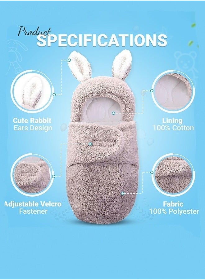 MIXDE Newborn Plush Swaddle Blankets,Receiving Swaddling Blanket For Baby Wrap Swaddle Blanket Infants Fleece Sleeping Bag Ultra-Soft,Newborn Sleeping Wraps  - Image 2