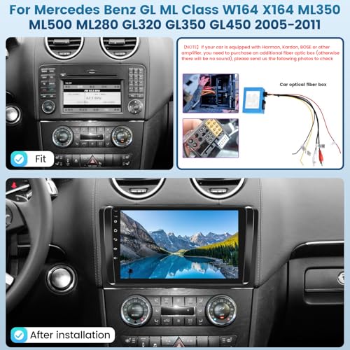 EKAT 2G64G Car Radio for Mercedes ML350 GL450 GL350 ML500 ML280 GL320 W164 X164 20052011 Benz GL ML Class 9 inch Android Touch Screen ML350 Stereo CarplayAndroid AutoEQ AudioSWCBluetooth - Image 3