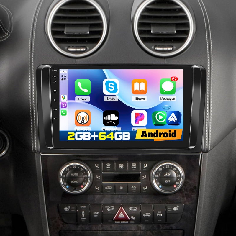 EKAT 2G64G Car Radio for Mercedes ML350 GL450 GL350 ML500 ML280 GL320 W164 X164 20052011 Benz GL ML Class 9 inch Android Touch Screen ML350 Stereo CarplayAndroid AutoEQ AudioSWCBluetooth - Image 2