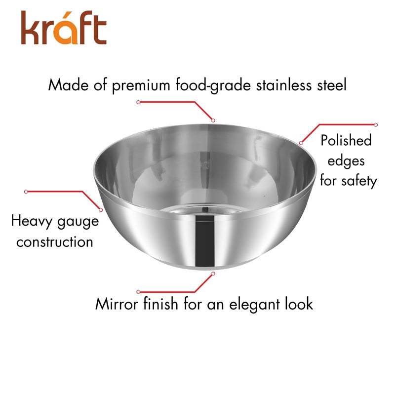 Kraft- follow your imagination Kraft Stainless Steel Kraft Serving Bowl Set of 12 Pcs - 10cm (Medium) | Ice Cream, Desert, Fruits, Rice Katori/Vati Set | Food Grade, Mirror Finish | 2 Years Warranty - Silver - Image 3