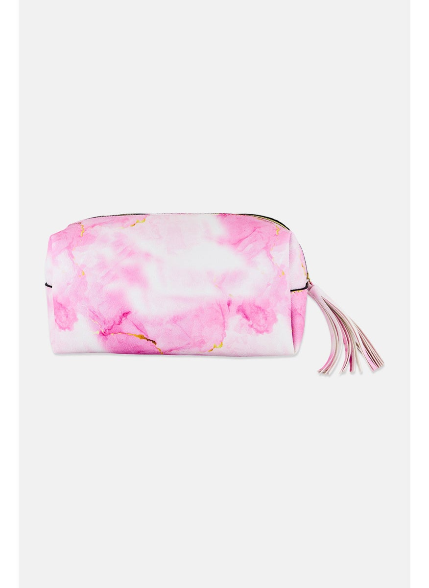bebe - Marble Print Cosmetic Pouch, Multicolor - Image 1