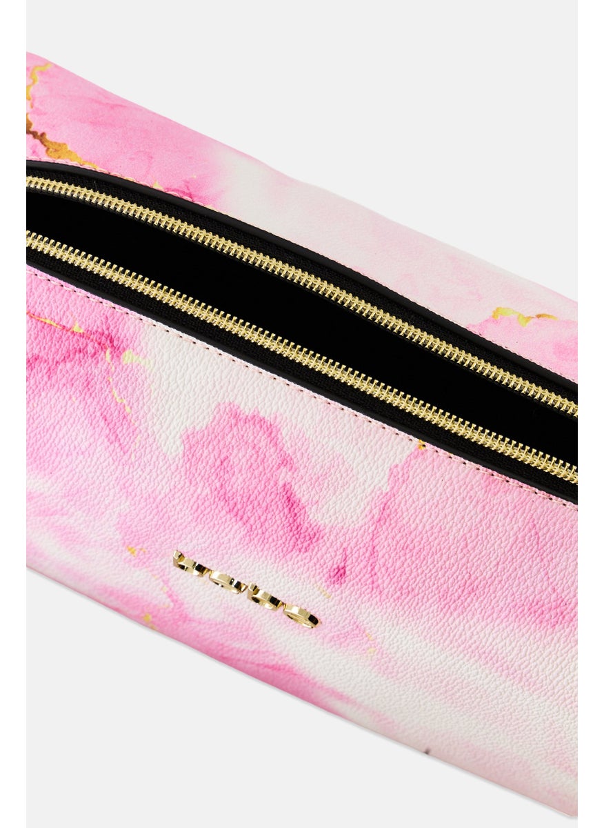 bebe - Marble Print Cosmetic Pouch, Multicolor - Image 1