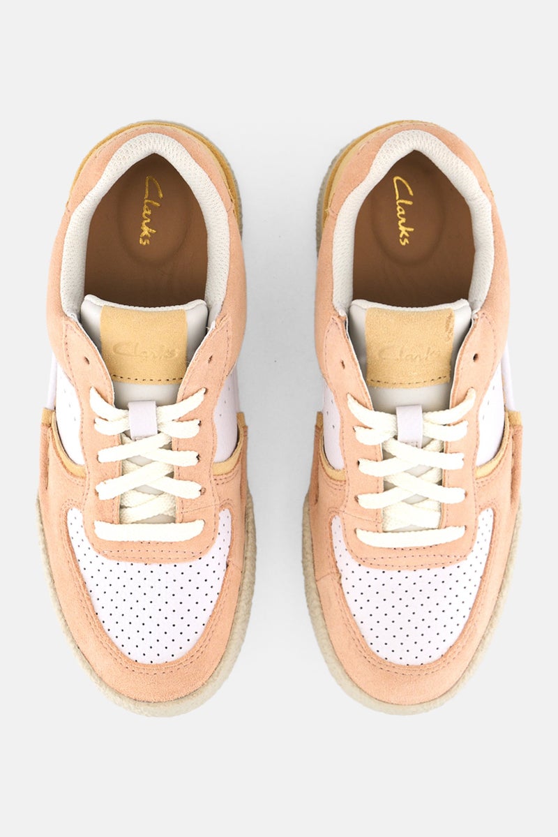 clarks Women Craftcup Court Lace Up Shoes, Pale Peach  - Image 3