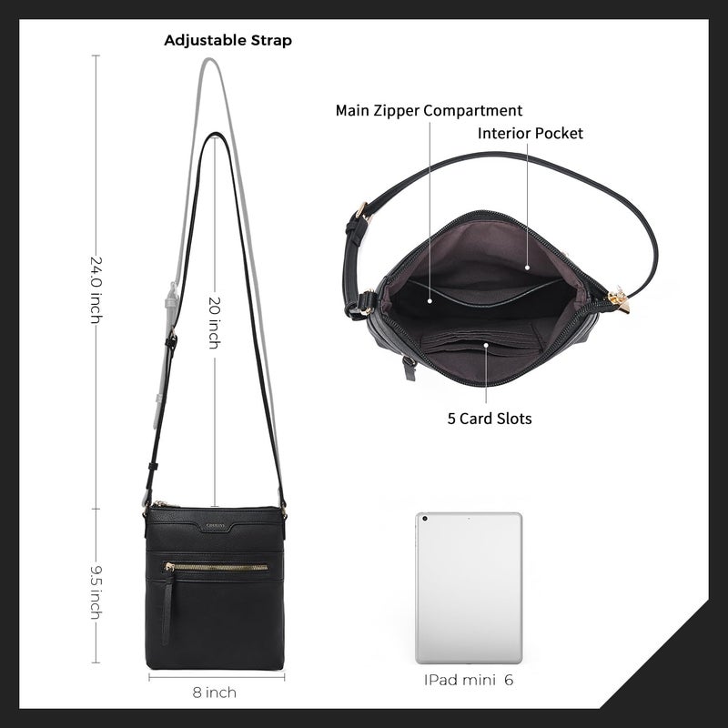 CHOLISS Mini Crossbody Bags for Women, Small Purses for Women with Vegan Leather, Travel Over Shoulder Bag, Black - Image 4