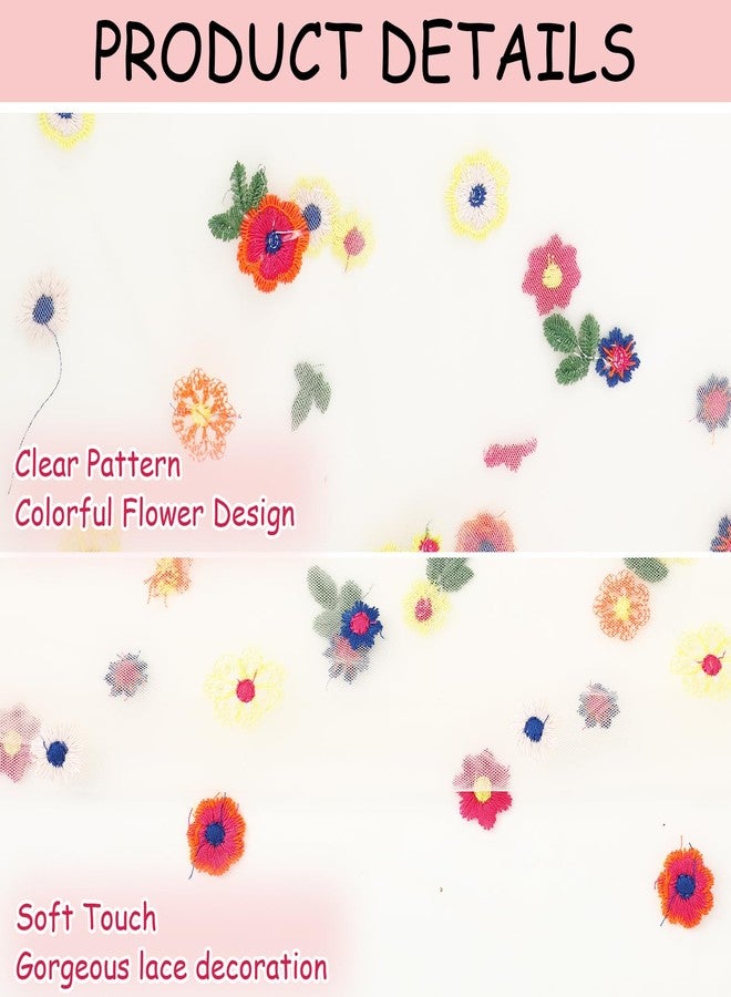 FYSUIMU Daisy Floral Embroidered Lace Table Runner 60 x 87 Inch Spring Summer Flower Table Cloth Rectangle Table Cover for Indoor Home Kitchen Party Dining Table Decoration - Image 3