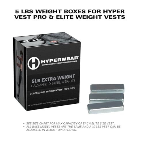 Hyperwear Hyper Vest Weighted Vests for PRO or ELITE - Set of 35 2.3 oz 1/4 in thin weight vest plates (5lbs Total) - Image 2