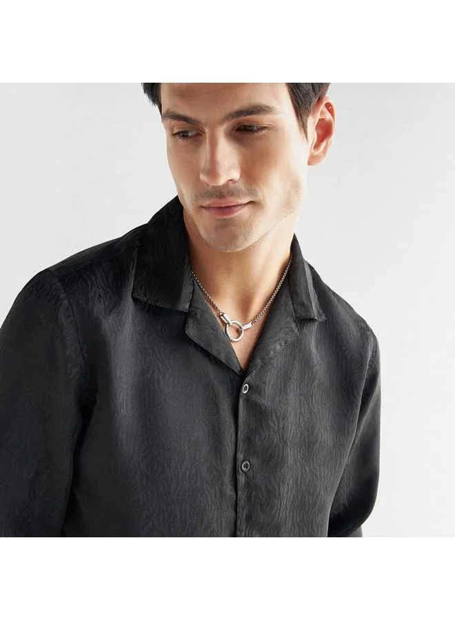 Splash FAV Jacquard Shirt with Camp Collar