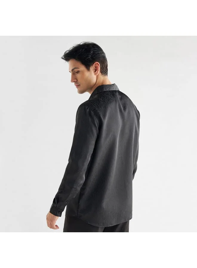 Splash FAV Jacquard Shirt with Camp Collar