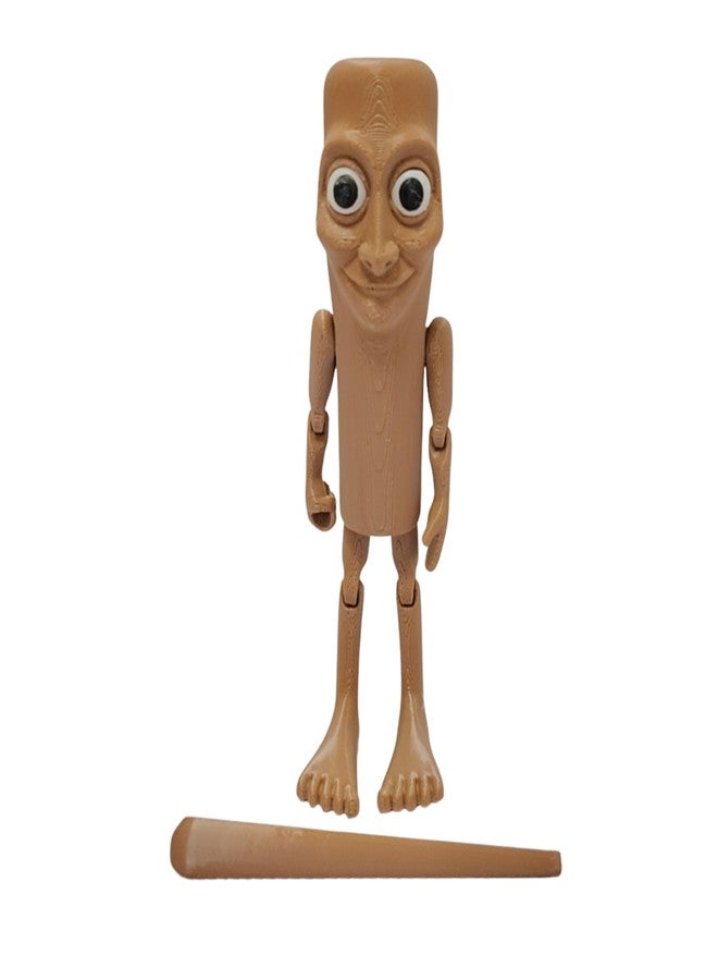Ekopedia Tung Tung Tung Sahur Action Figure Italian Brainrot Figurine 3D Printed Plastic Free Articulated Model Funny Meme Toy Collectible Viral Internet Meme Character Figurine (6 Inche) - Image 2