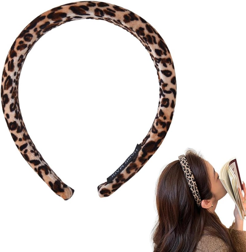 Cheetah Leopard Print Headband for Women Girls Leopard Print Hairband for Womens Hair Wide Leopard Print Hair Band for Women Cosplay Cheetah Hairband for Makeup Spa Leopard Hairbands for Women