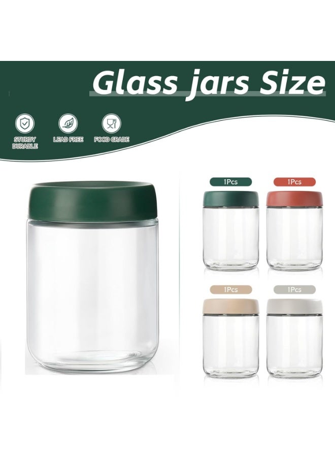 Relex Glass Jars with Lids,Overnight Oats Meal Prep Portion Control Containers Snack Pudding Yogurt Cereal Salad Food Storage Cups Bowls Airtight (500ml) - Image 2