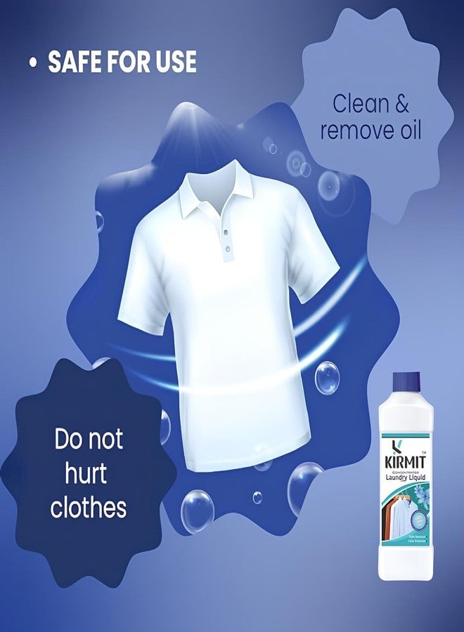 KIRMIT® Natural Laundry Liquid Detergent | 1000ml | Bio Enzyme formula | Biodegradable, Non-Toxic, Herbal, Tough On Stains & Odour, Smells Awesome, Protects Colour, Baby Safe (Stain-Remover) - Image 5