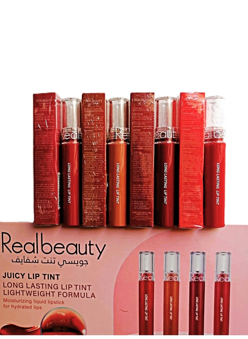 ريل بيوتي جديد ٤ قطع تنت شفاة بالوان مختلفة تدوم طويلا بتركيبة خفيفة الوزن - Image 3