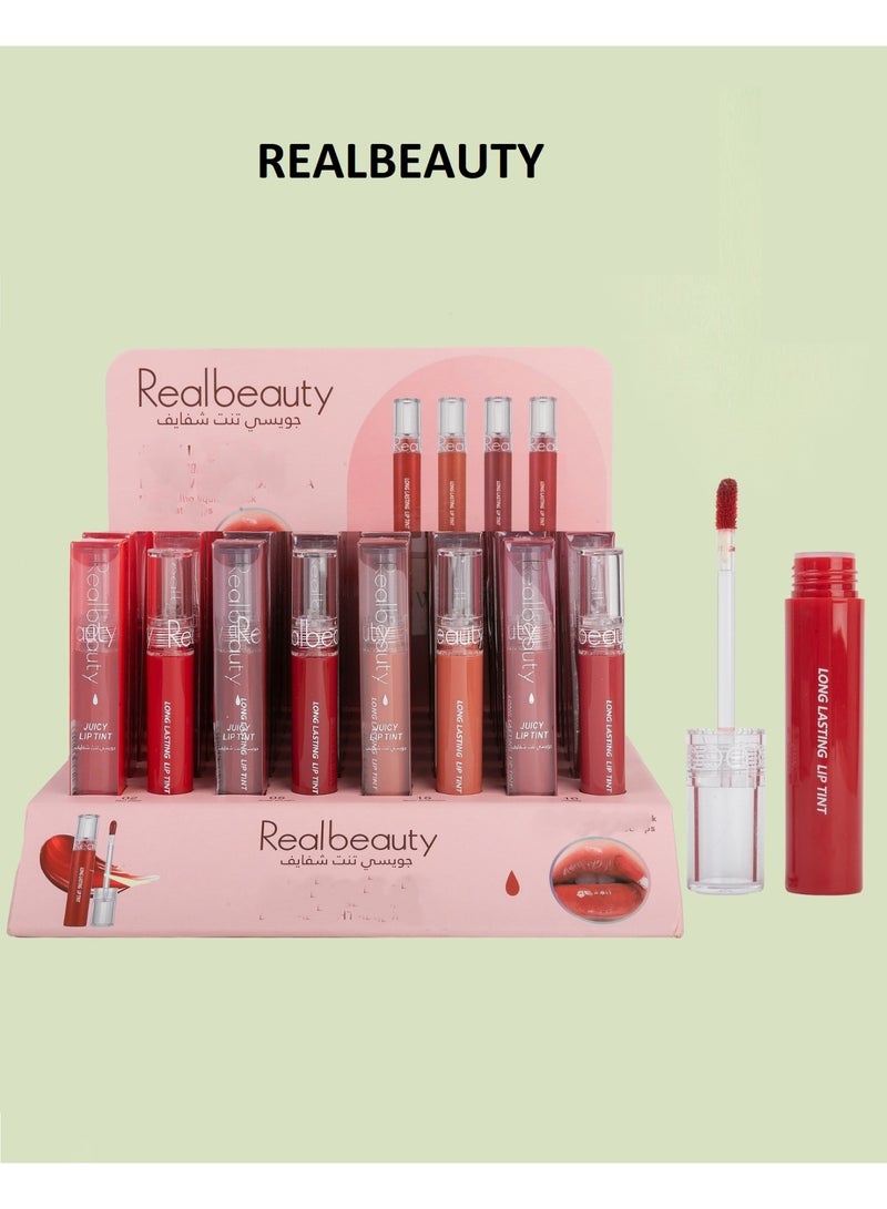 ريل بيوتي جديد ٤ قطع تنت شفاة بالوان مختلفة تدوم طويلا بتركيبة خفيفة الوزن - Image 1