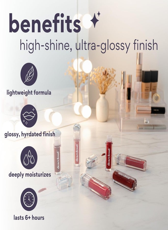 dearcloud Color Crush Lip Tint – Lip Gloss for Women – Tinted Lip Balm with Squalane – Sundae (0.13 oz) - Image 4