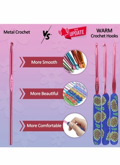 Excefore Crochet Hook Kit, 9 Pcs Aluminum Crochet Hook Set Soft Grip, 2mm-6mm Multicolour Stitches Craft Crochets Hook Sewing Tools  - Image 4