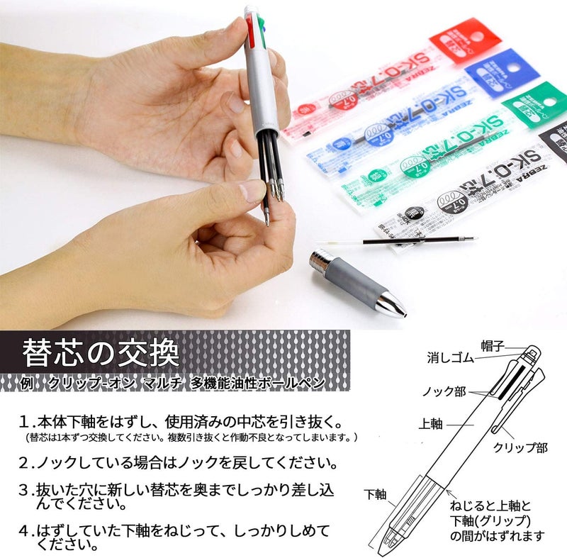 Zebra Pen ZEBRA 10pcs SK-0.7 0.7mm Blue Ink Refill Box Set - Image 4
