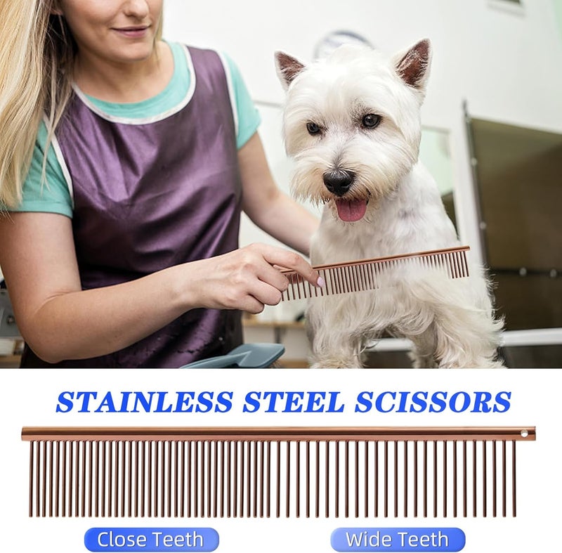 maxshop Dog Grooming Scissors, Premium Stainless Steel Pet Grooming Trimmer Kit, Professional Thinning Shears, Curved Scissors with Comb for Dogs and Cats (Gold Set of 4) - Image 4