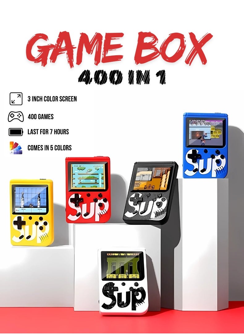 SUP - KIDS GAME | 400 IN 1 | HANDHELD GAMING CONSOLE : PORTABLE RETRO GAME PLAYER | RED - Image 1