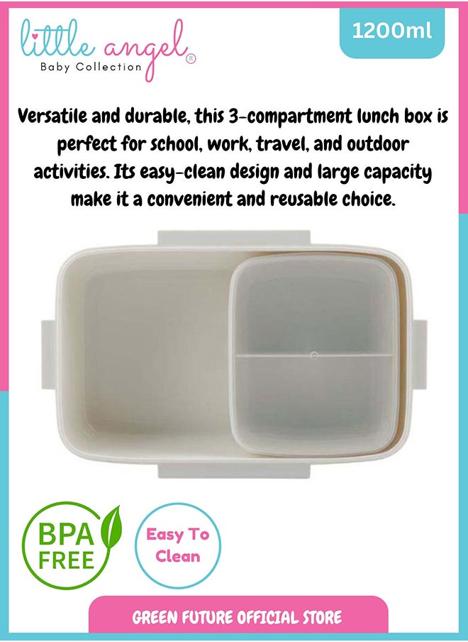 Little Angel Leakproof BPA Free Plastic Container Lunch Box - 1200 ML, Cream  - Image 2