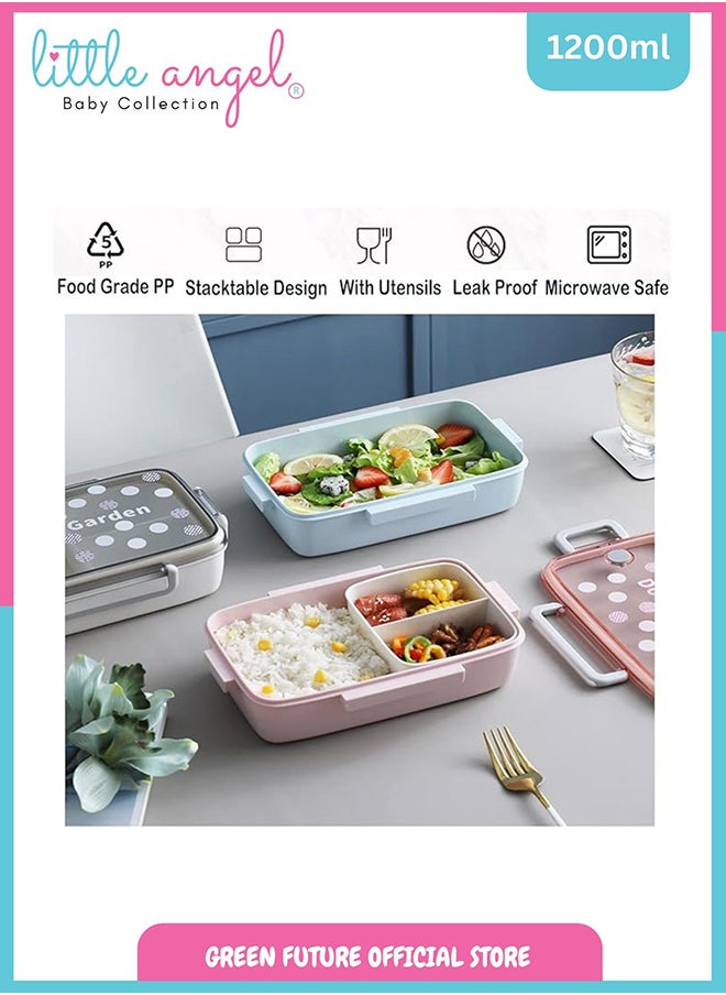 Little Angel Leakproof BPA Free Plastic Container Lunch Box - 1200 ML, Cream  - Image 5