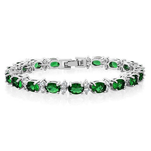 Gem Stone King 20.00 Ct Gorgeous Oval and Round 7 Inch Sparkling Cubic Zirconia CZ Tennis Bracelet For Women - Image 5