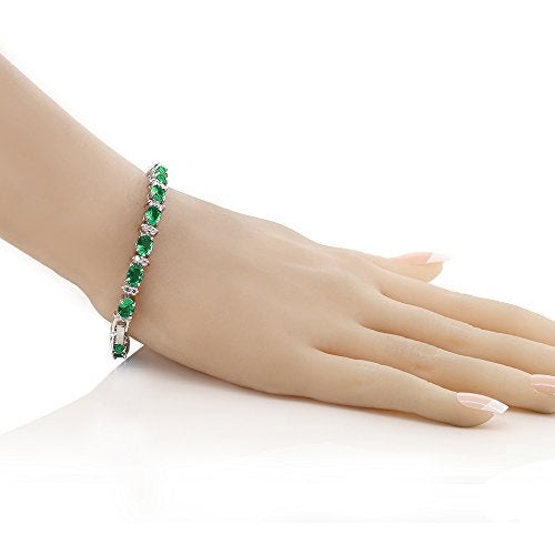 Gem Stone King 20.00 Ct Gorgeous Oval and Round 7 Inch Sparkling Cubic Zirconia CZ Tennis Bracelet For Women - Image 2
