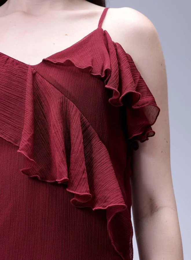 مرفوعة Women Fit and Flared Casual Solid Asymmetric Dress
