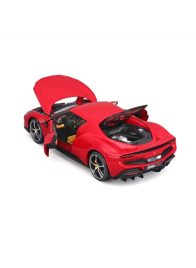 Bburago سيارة ببراغو فيراري رايس آند بلاي فيراري 296 جي تي بي مصنوعة من المعدن (أحمر، 1:18) - Image 3