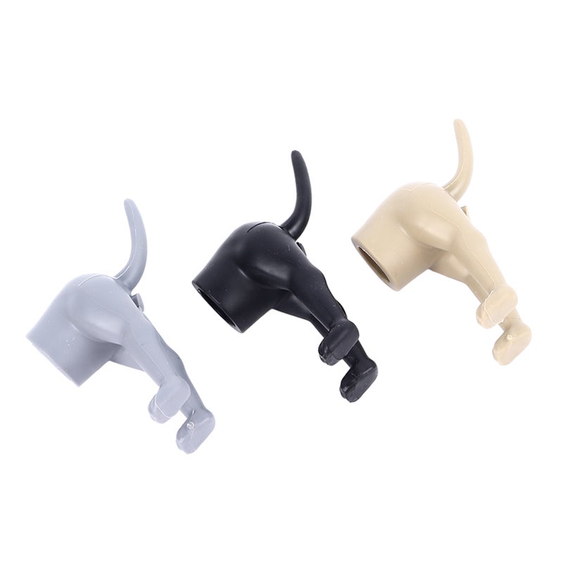 Dog Butt Toothpaste Topper: 3pcs Black Brown Gray Tpr Material - Fun Creative Design Toothpaste Dispenser Cap for Kids Brushing Aid - Image 5