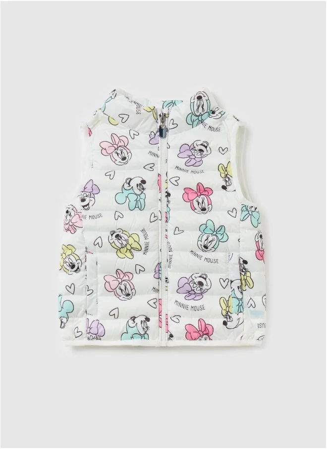 Ovs Padded gilet with Minnie Mouse print