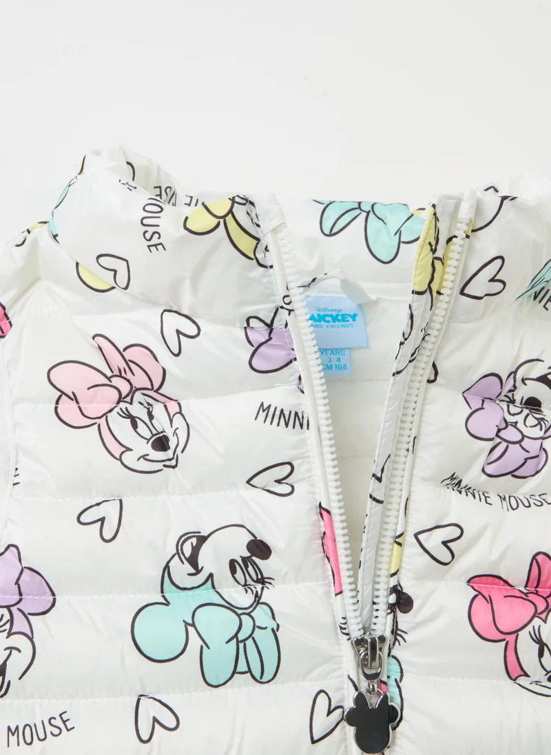 Ovs Padded gilet with Minnie Mouse print