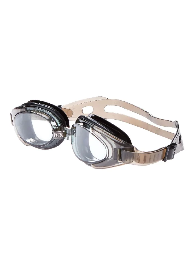 INTEX Water Pro Adjustable Swimming Pool Sport Goggle Black and Brown 32.5 x 17 x 21 cm 55685