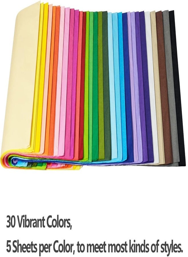 Simetufy 150 Sheets Assorted Colored Tissue Paper for Gift Bags, Rainbow 30 Colors 20 x 26 Inch, Bulk for Crafts & Gift Wrapping, Mother's Day Christmas Birthday Wedding Holiday Decor, and DIY Project - Image 3