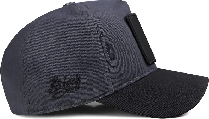 Black Börk Blackbörk V1 Baseball Wake Up - 3 Code Logo Black Peaked Anthracite Hat (Cap)
