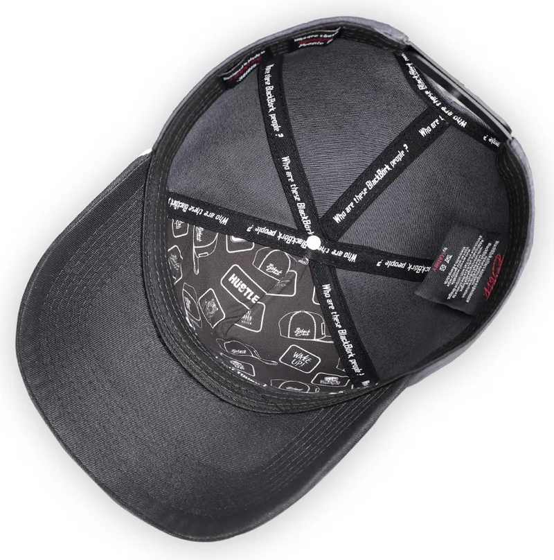 Black Börk Blackbörk V1 Baseball Wake Up - 3 Code Logo Black Peaked Anthracite Hat (Cap)