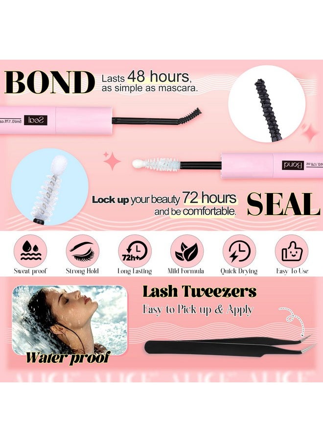 أليس - مجموعة ALICE Wispy Lash Clusters، مجموعة تمديد الرموش العنقودية، مجموعة تمديد الرموش الكثيفة الرقيقة بطول 6-18 مم، مجموعة رموش فردية مجعدة مع رموش سفلية، ربط وختم، اصنعها بنفسك في المنزل - Image 1