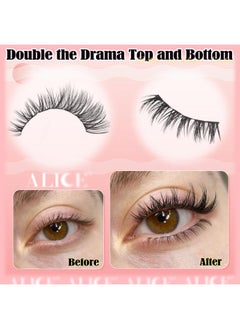 أليس مجموعة ALICE Wispy Lash Clusters، مجموعة تمديد الرموش العنقودية، مجموعة تمديد الرموش الكثيفة الرقيقة بطول 6-18 مم، مجموعة رموش فردية مجعدة مع رموش سفلية، ربط وختم، اصنعها بنفسك في المنزل  - Image 4