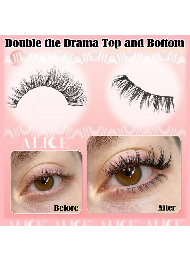 أليس - مجموعة ALICE Wispy Lash Clusters، مجموعة تمديد الرموش العنقودية، مجموعة تمديد الرموش الكثيفة الرقيقة بطول 6-18 مم، مجموعة رموش فردية مجعدة مع رموش سفلية، ربط وختم، اصنعها بنفسك في المنزل - Image 1