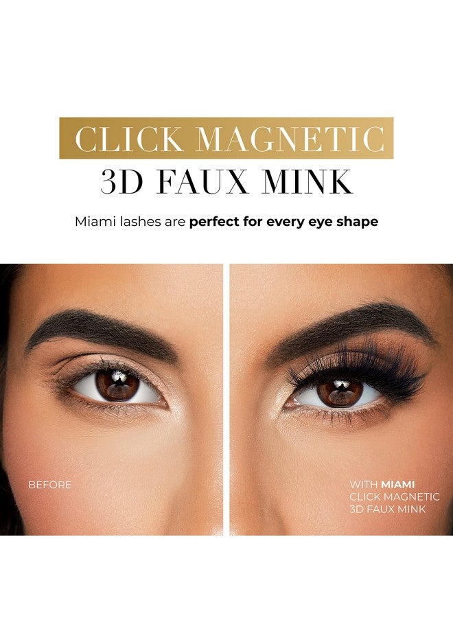 Lilly Lashes Lilly Lashes Click Magnetic Eyelashes - Miami Magnetic Faux Mink Lashes for a Natural Look - False, Wispy Magnet Eyelashes - Vegan Makeup Lash Extension - Magnetic Eyelashes Without Eyeliner - Image 5