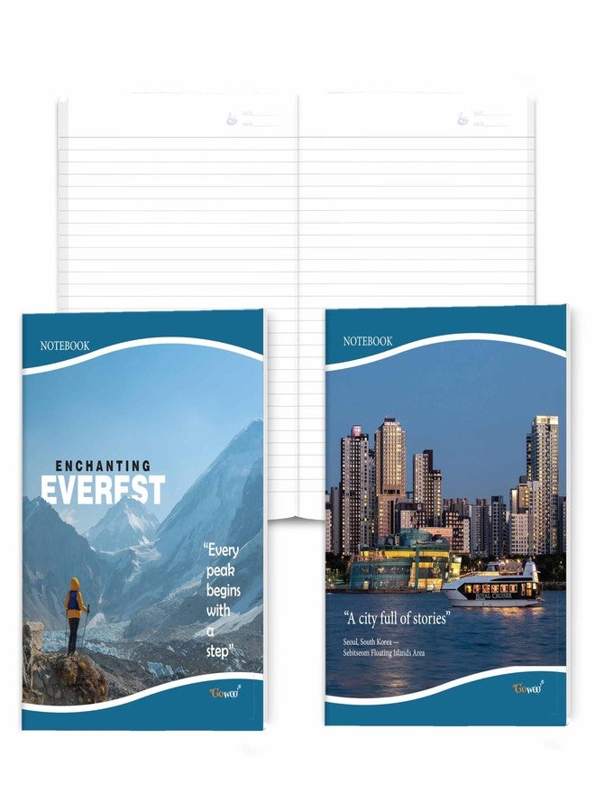 GOWOO Enchanting Everest and Seoul Reflections Notebooks - Ruled :- travel inspired notebooks, everest theme notebook, nature inspired notebook, classy ruled notebook for students | Pack of 2 Book - Image 5